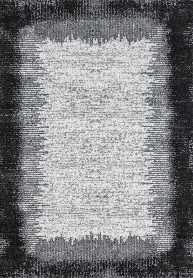 Teppich Wohnzimmer kurzflor Muster Kanten Qualität- Soft Grau / Beige für , Schlafzimmer