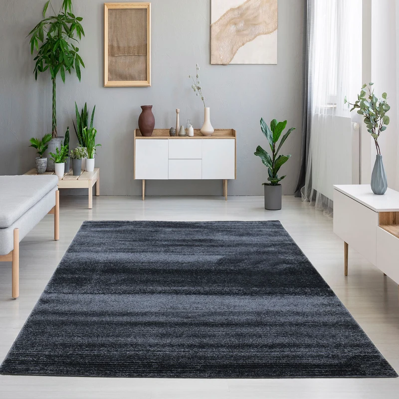 Teppich Streifen mit konturenschnitt Modern für Wohnzimmer, Schlafzimmer, Kinderzimmer