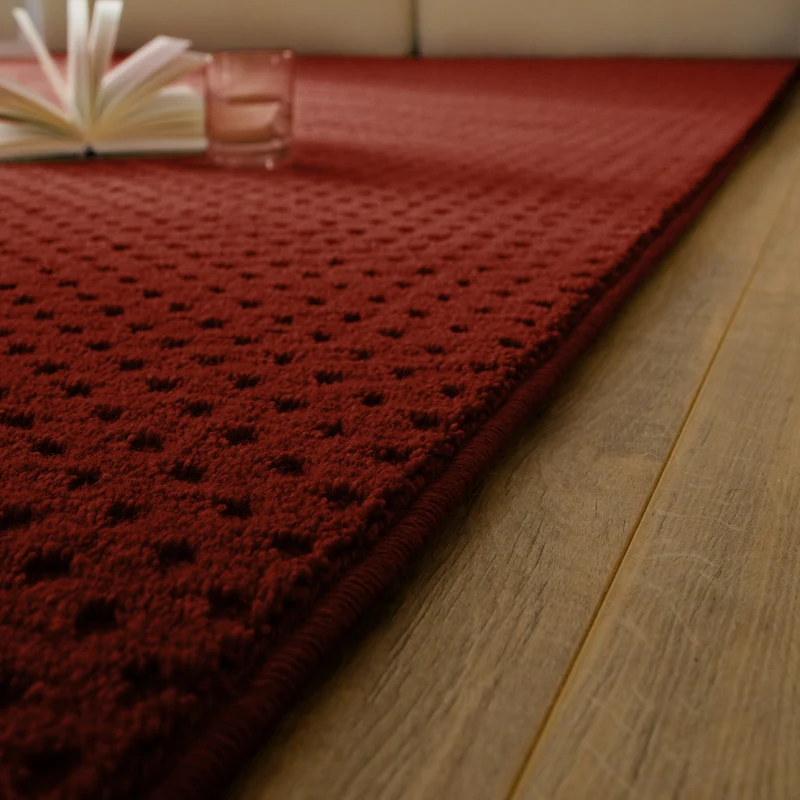 Kurzflor Teppich aus Schurwolle Purpur Rot "Castello THREE" WECONhome