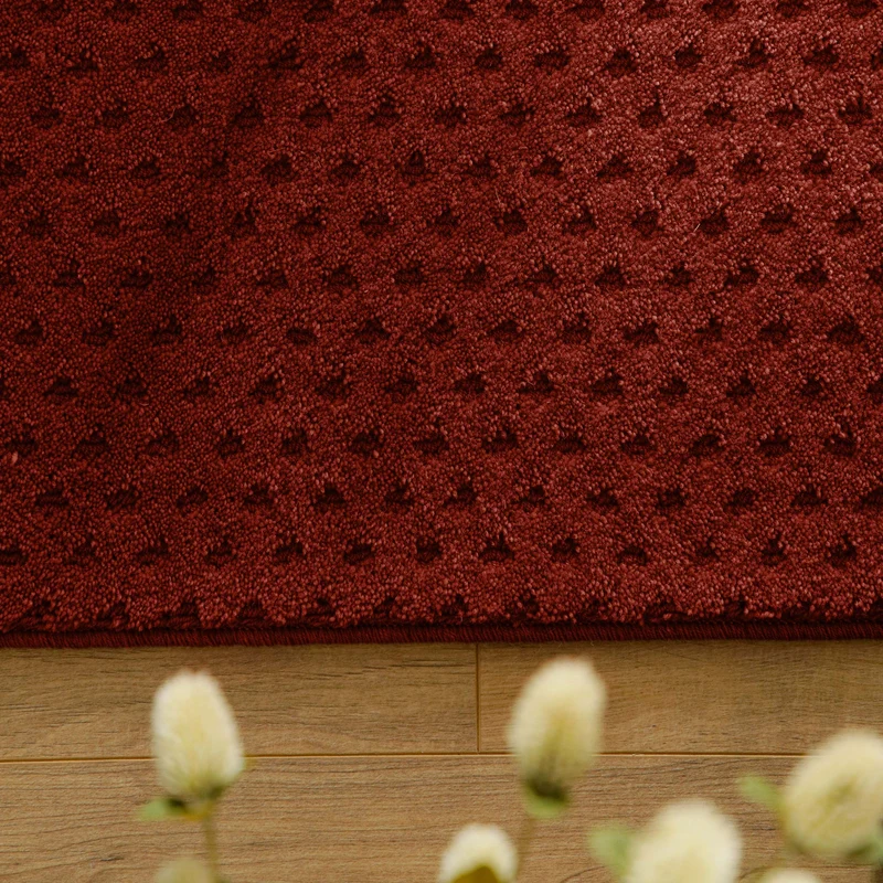 Kurzflor Teppich aus Schurwolle Purpur Rot "Castello THREE" WECONhome