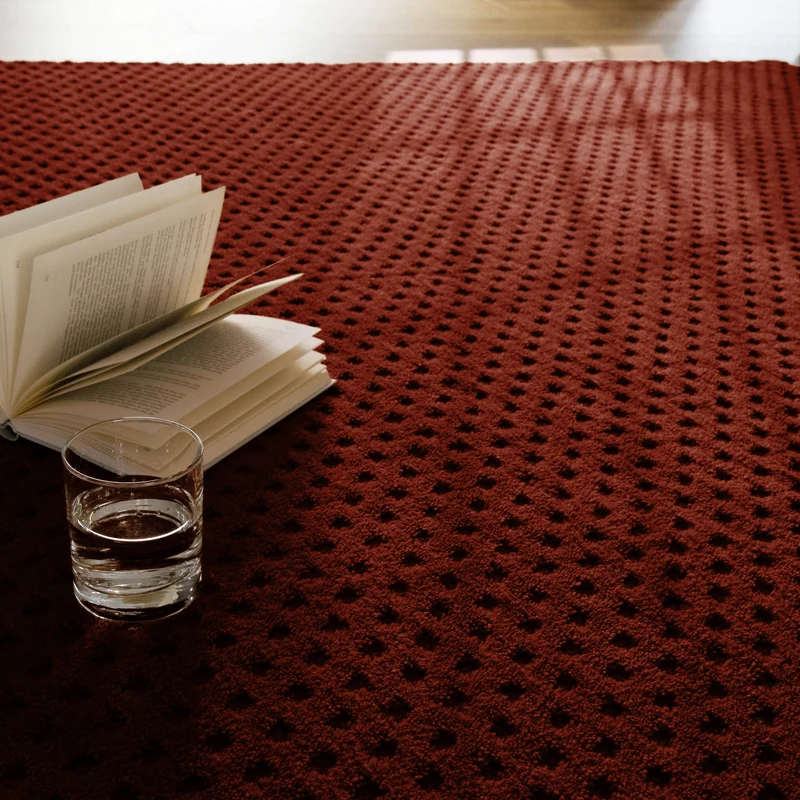 Kurzflor Teppich aus Schurwolle Purpur Rot "Castello THREE" WECONhome