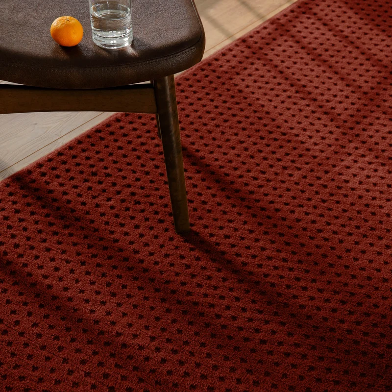 Kurzflor Teppich aus Schurwolle Purpur Rot "Castello THREE" WECONhome