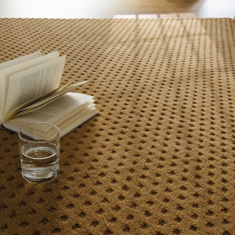 Kurzflor Teppich aus Schurwolle Karamell "Castello THREE" WECONhome