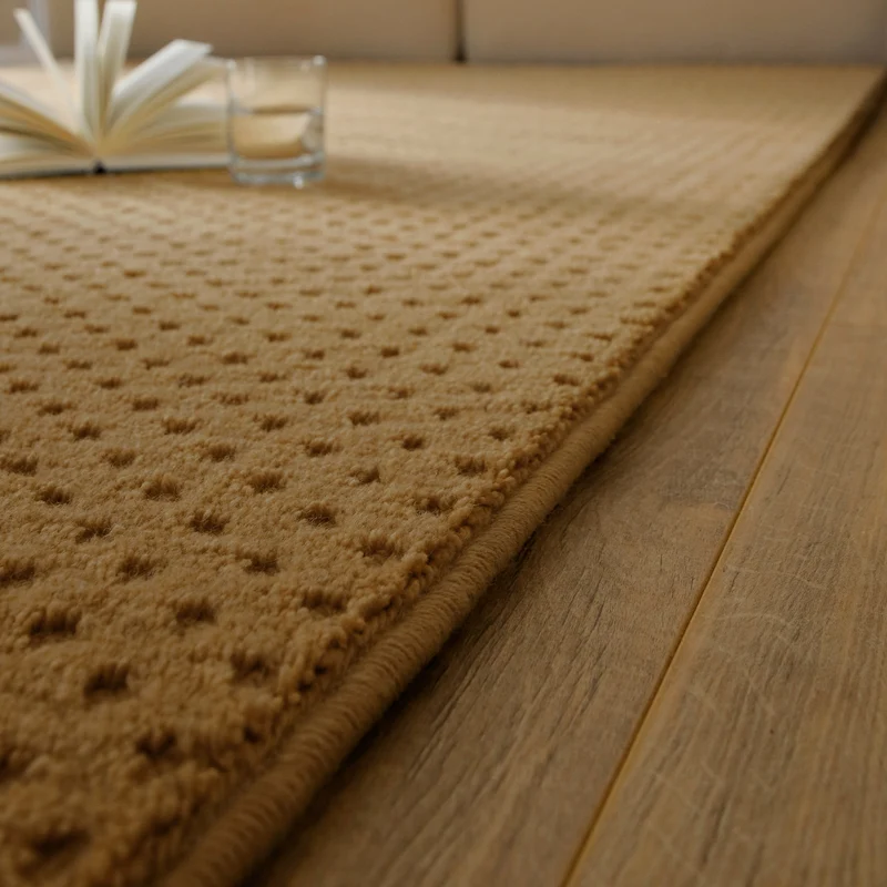 Kurzflor Teppich aus Schurwolle Karamell "Castello THREE" WECONhome