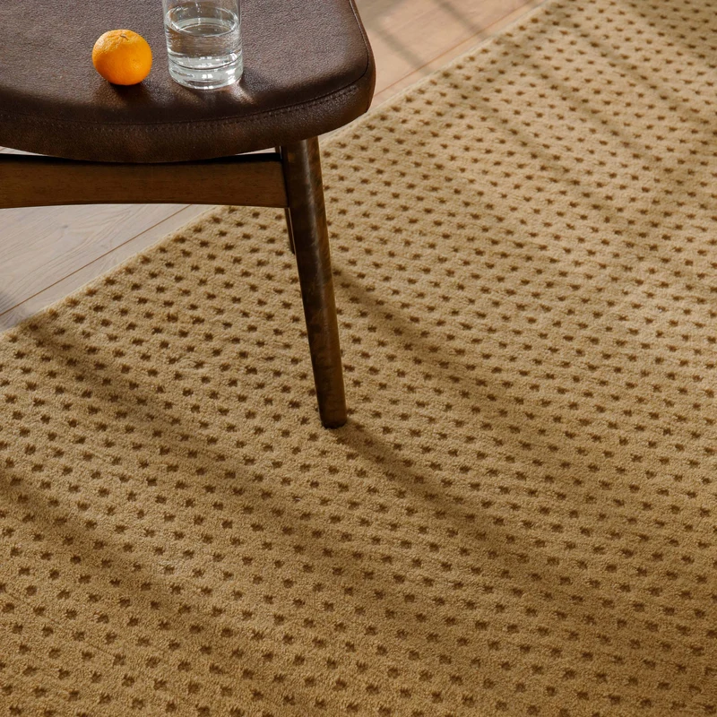Kurzflor Teppich aus Schurwolle Karamell "Castello THREE" WECONhome