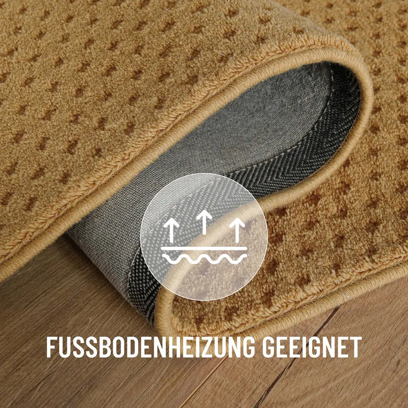 Kurzflor Teppich aus Schurwolle Karamell "Castello THREE" WECONhome