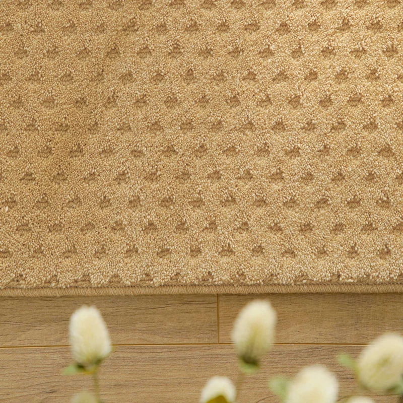 Kurzflor Teppich aus Schurwolle Sand Beige "Castello THREE" WECONhome