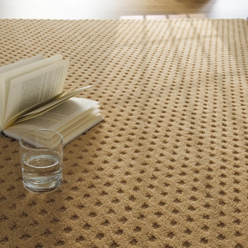 Kurzflor Teppich aus Schurwolle Sand Beige "Castello THREE" WECONhome
