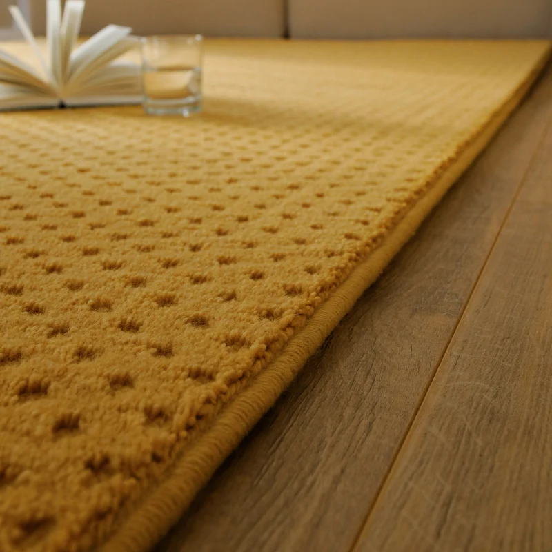 Kurzflor Teppich aus Schurwolle Gelb "Castello THREE" WECONhome