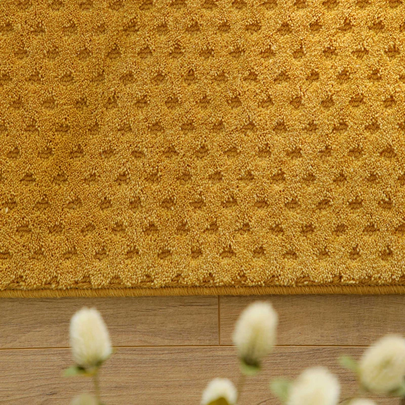 Kurzflor Teppich aus Schurwolle Gelb "Castello THREE" WECONhome