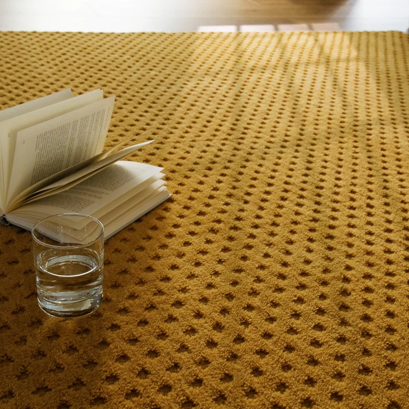 Kurzflor Teppich aus Schurwolle Gelb "Castello THREE" WECONhome