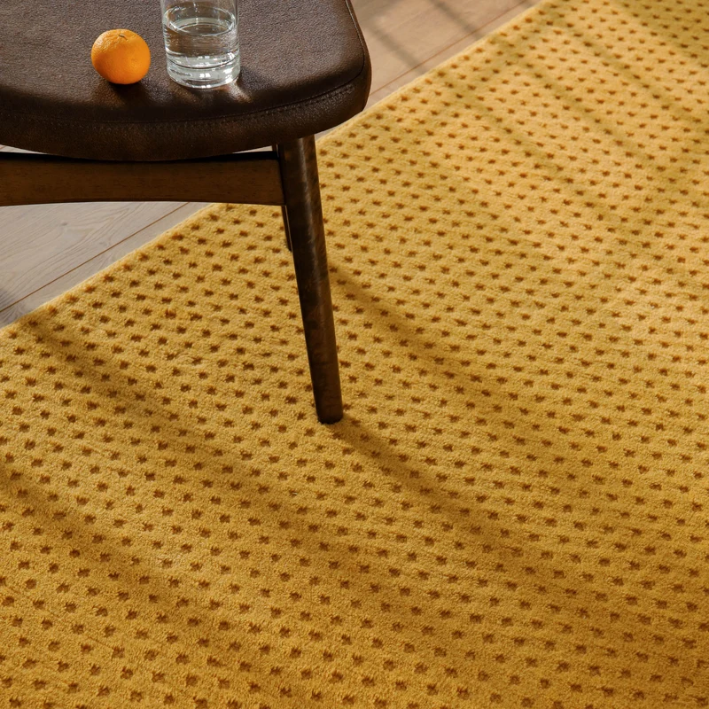 Kurzflor Teppich aus Schurwolle Gelb "Castello THREE" WECONhome