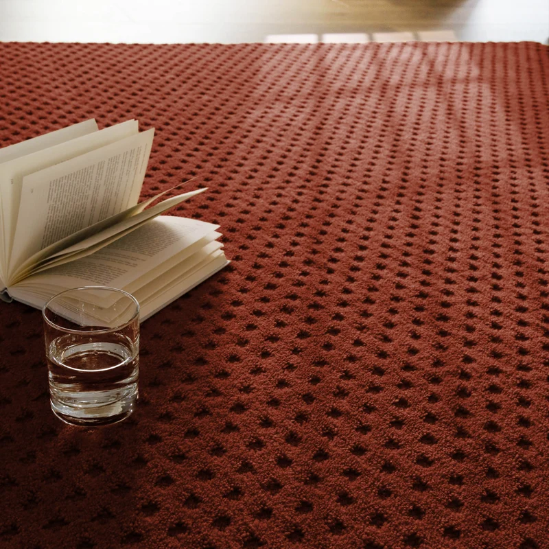 Kurzflor Teppich aus Schurwolle Kamin Rot "Castello THREE" WECONhome