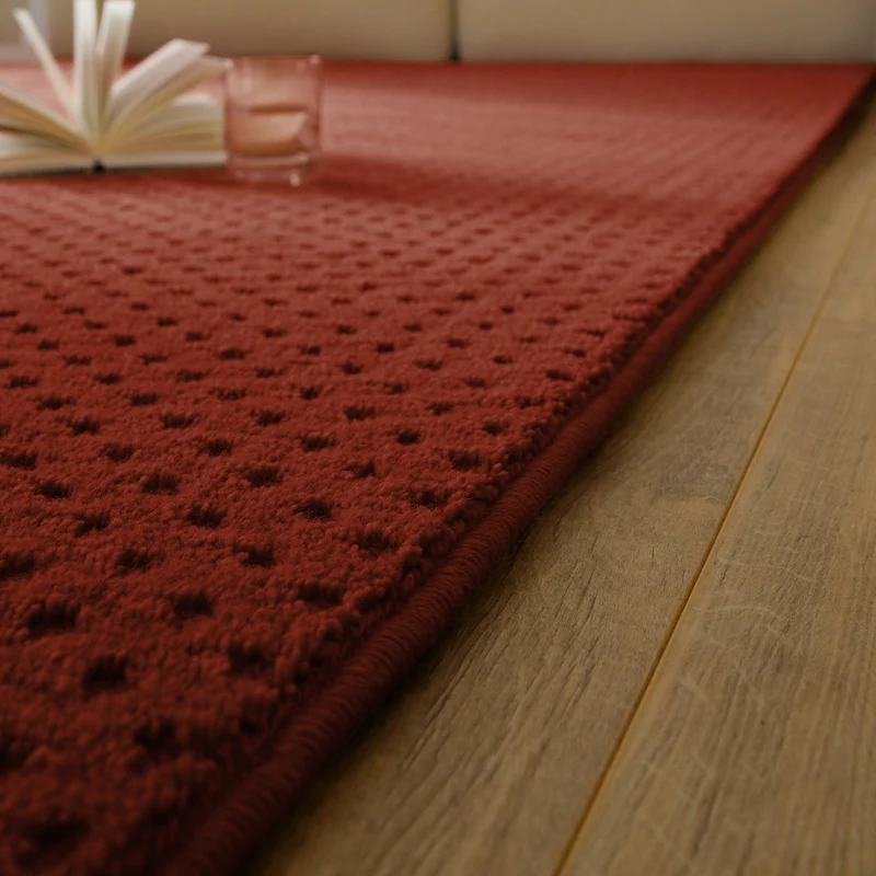 Kurzflor Teppich aus Schurwolle Kamin Rot "Castello THREE" WECONhome