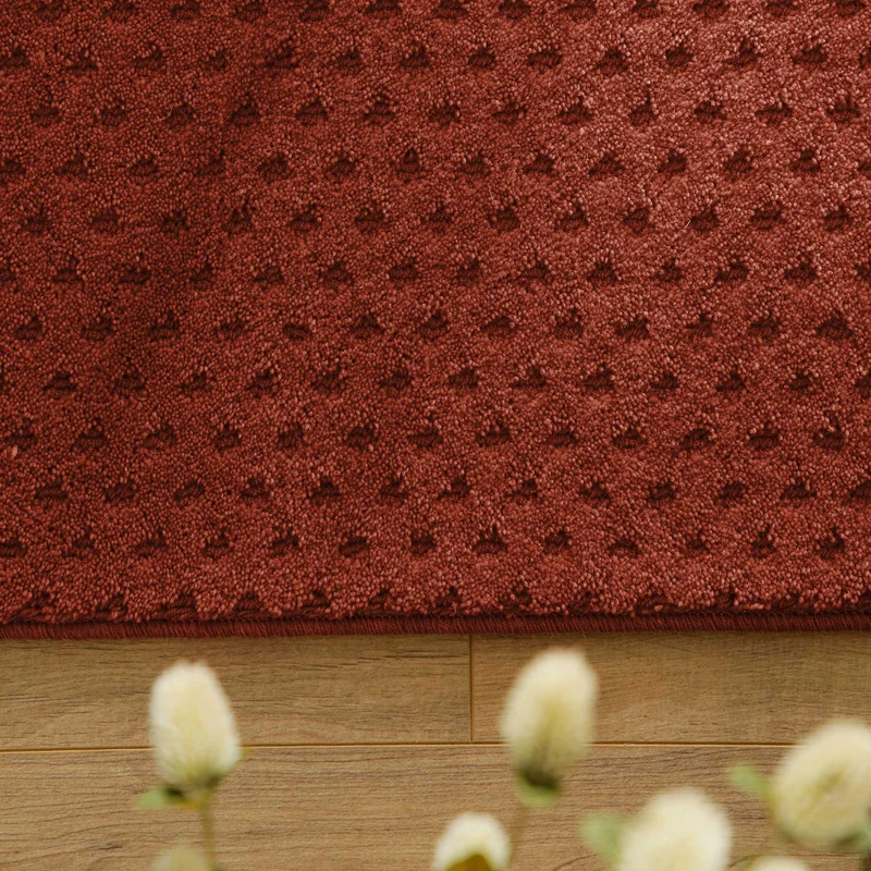 Kurzflor Teppich aus Schurwolle Kamin Rot "Castello THREE" WECONhome