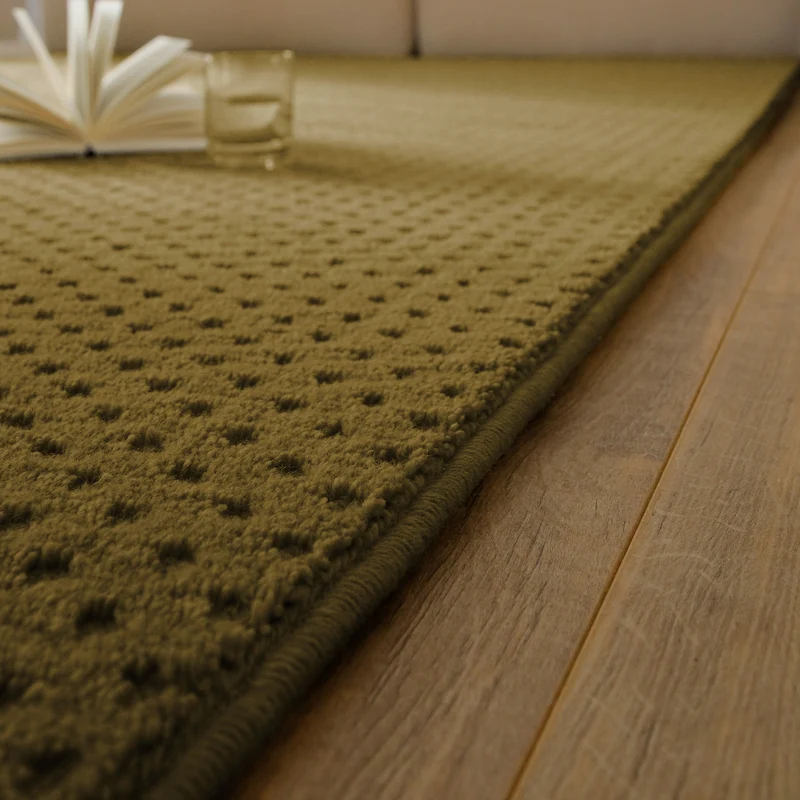 Kurzflor Teppich aus Schurwolle Blass Grün "Castello THREE" WECONhome