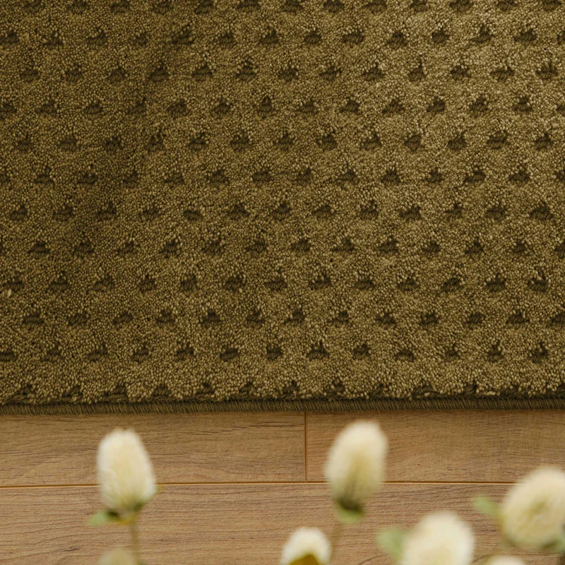 Kurzflor Teppich aus Schurwolle Blass Grün "Castello THREE" WECONhome