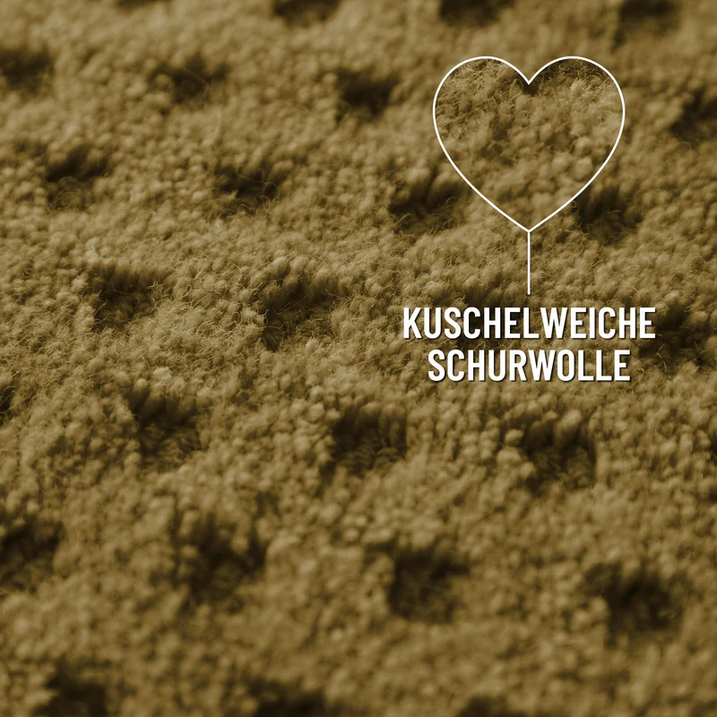 Kurzflor Teppich aus Schurwolle Blass Grün "Castello THREE" WECONhome