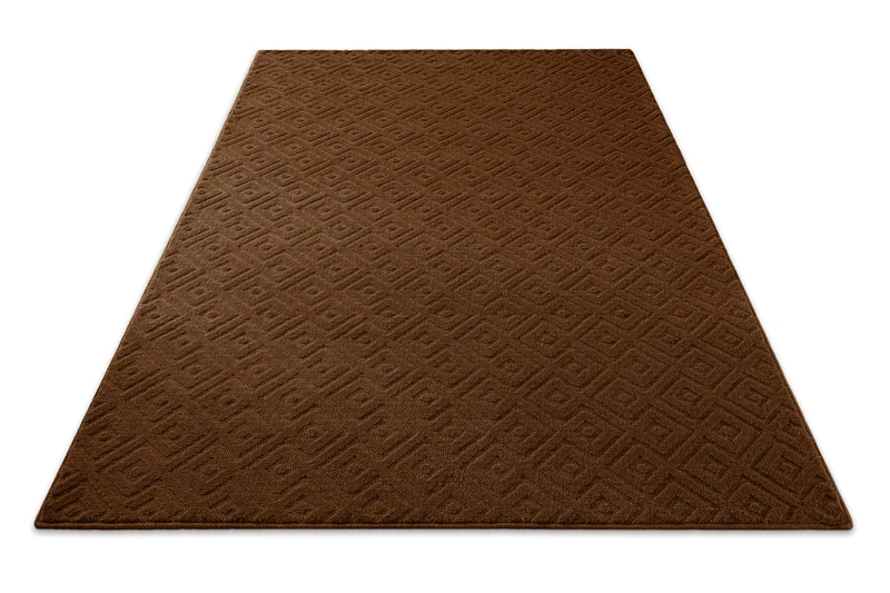 Kurzflor Teppich aus Schurwolle Braun "Castello TWO" WECONhome