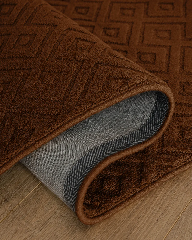 Kurzflor Teppich aus Schurwolle Braun "Castello TWO" WECONhome