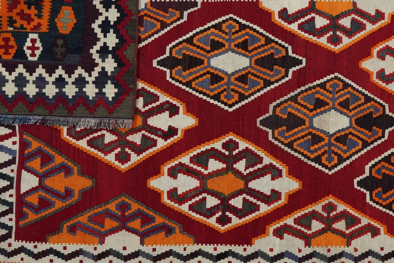 Kelim Gashgai Old · Handgewebt – Rot, 289x173 cm