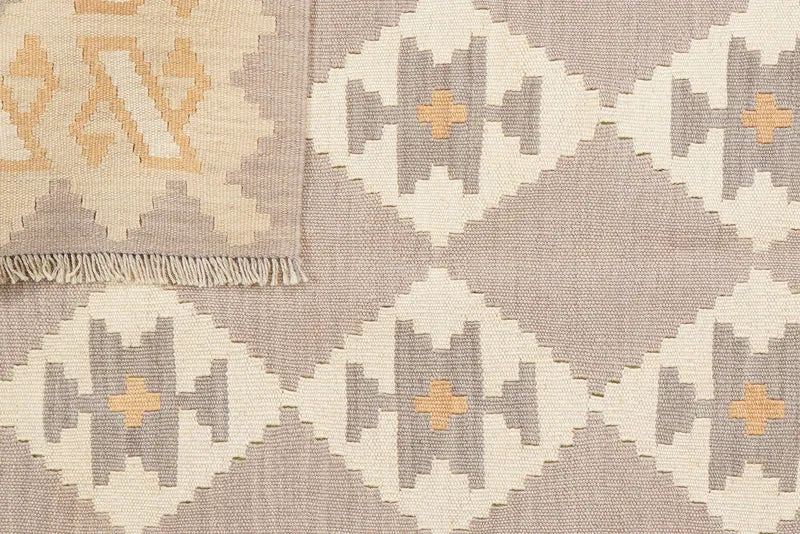 Kelim Gashgai · Handgewebt – Grau, 184x121 cm