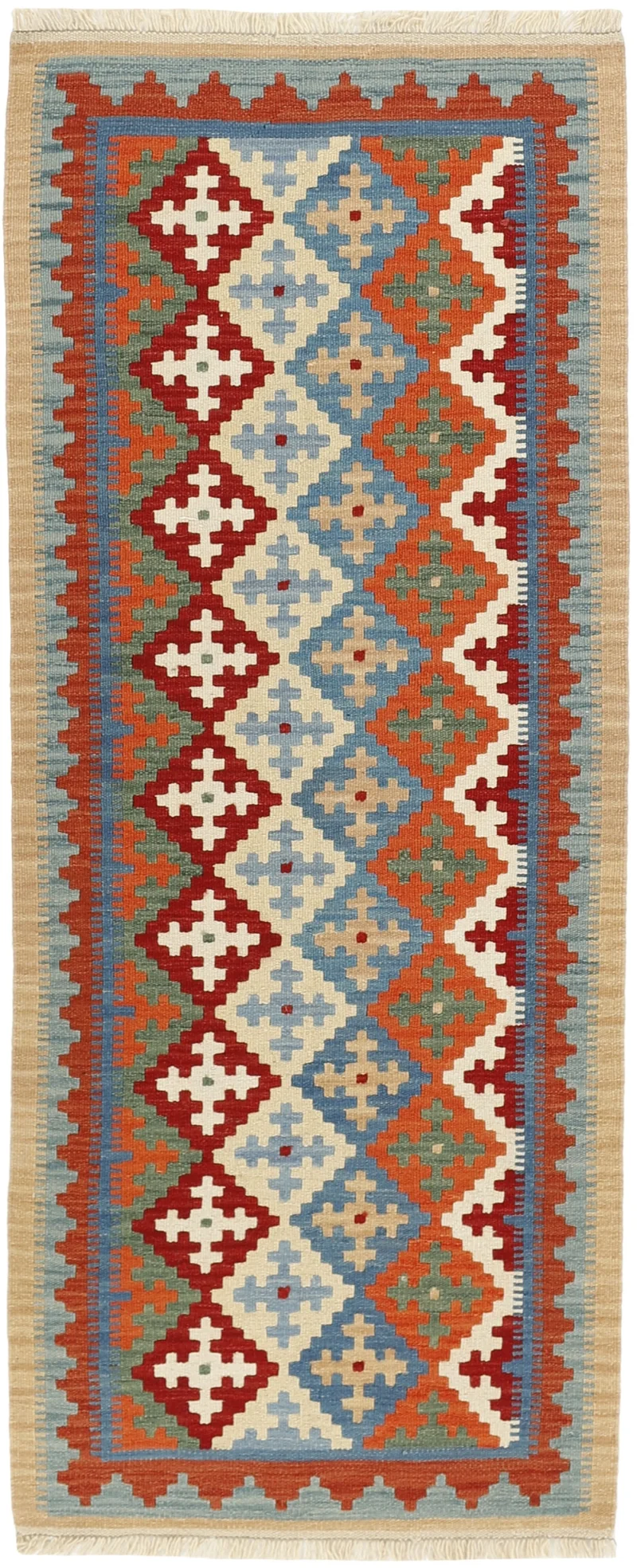 MY-RUG Teppich "Kelim" Rauten-& Diamantmuster, Handgewebt