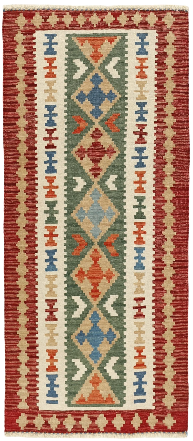 MY-RUG Teppich "Kelim" Rauten-& Diamantmuster, Handgewebt