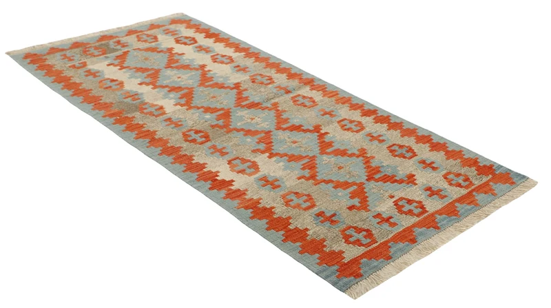 MY-RUG Teppich "Kelim" Rauten-& Diamantmuster, Handgewebt