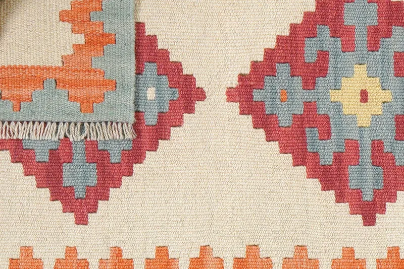 Kelim Gashgai · Handgewebt – Beige, 194x59 cm