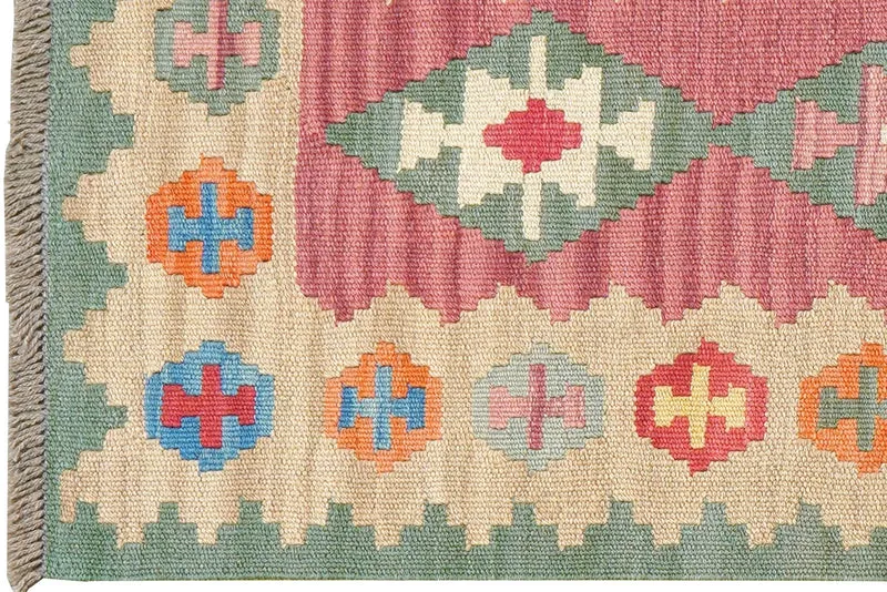 Kelim Gashgai · Handgewebt – Türkis, 193x56 cm
