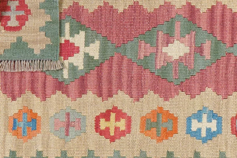 Kelim Gashgai · Handgewebt – Türkis, 193x56 cm