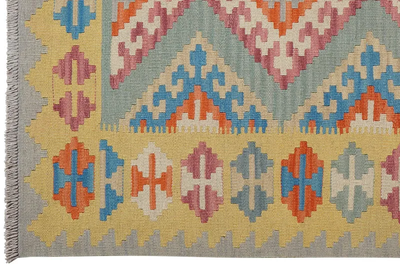 Kelim Gashgai · Handgewebt – Grün, 185x123 cm