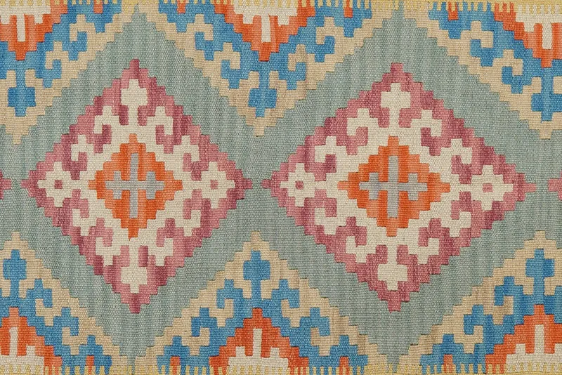 Kelim Gashgai · Handgewebt – Grün, 185x123 cm
