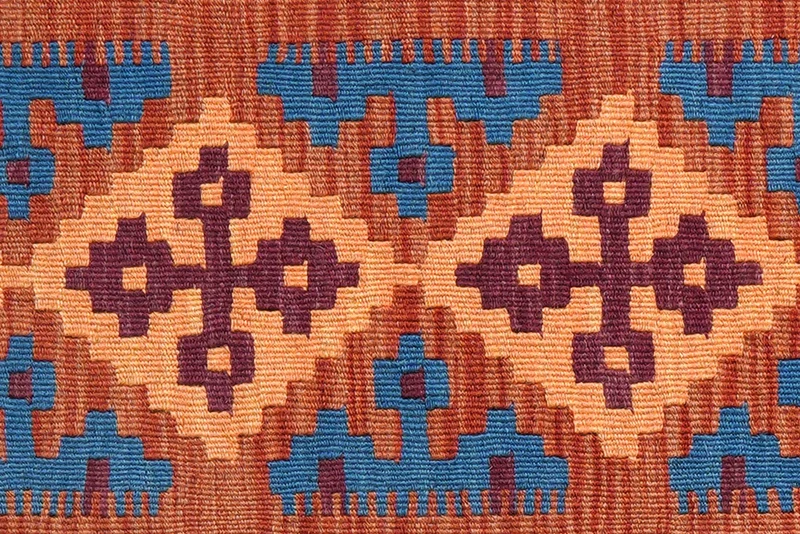 Kelim Gashgai · Handgewebt – Orange, 197x84 cm