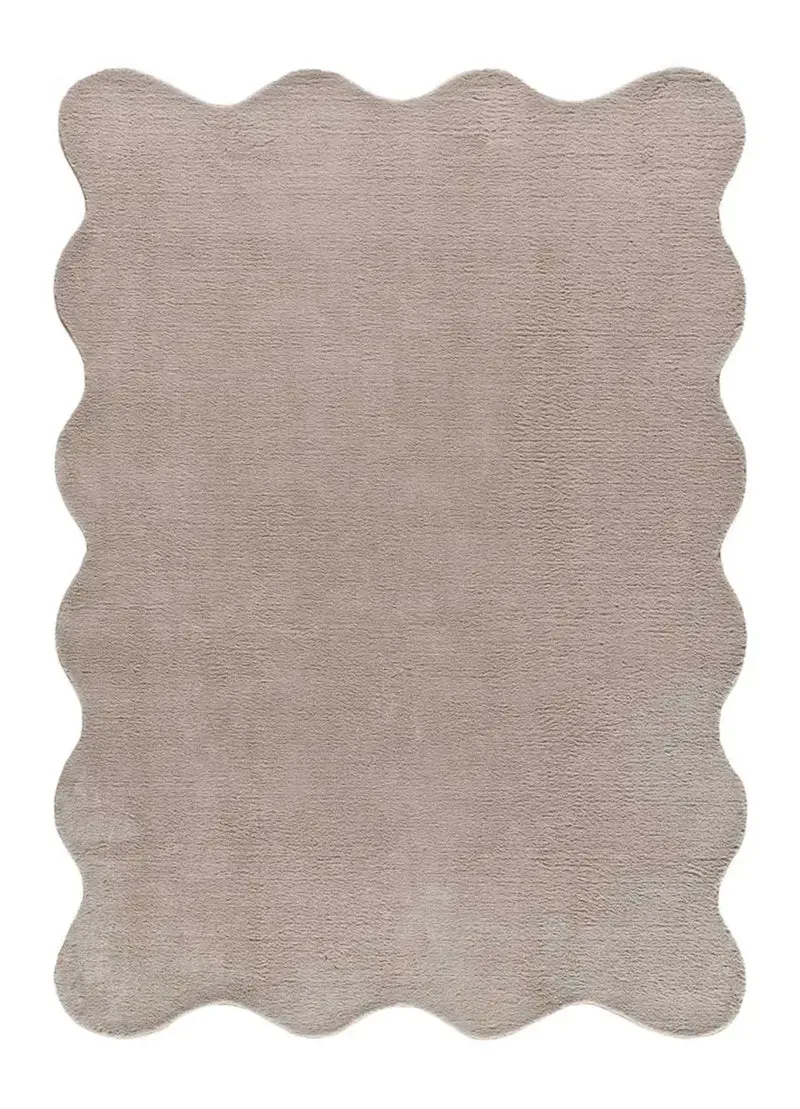 Alfombra lavable con borde ondulado Mellow Piedra
