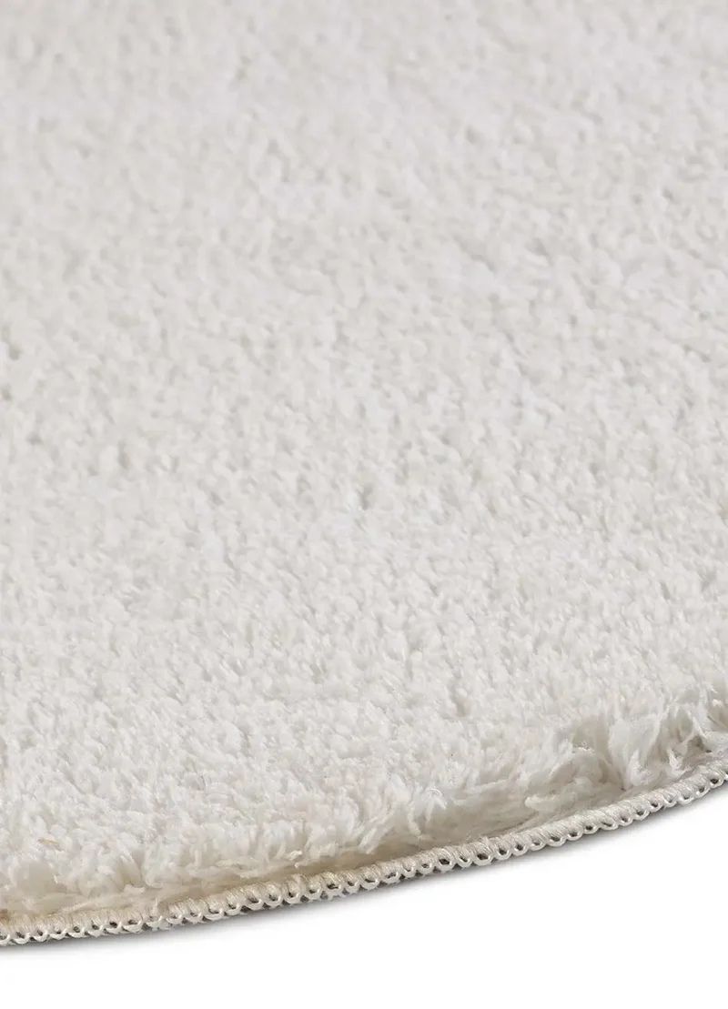 Alfombra lavable con borde ondulado Mellow Blanco