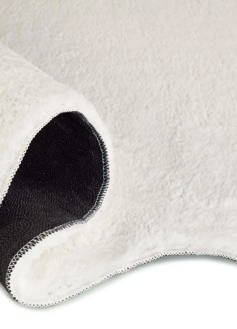 Alfombra lavable con borde ondulado Mellow Blanco