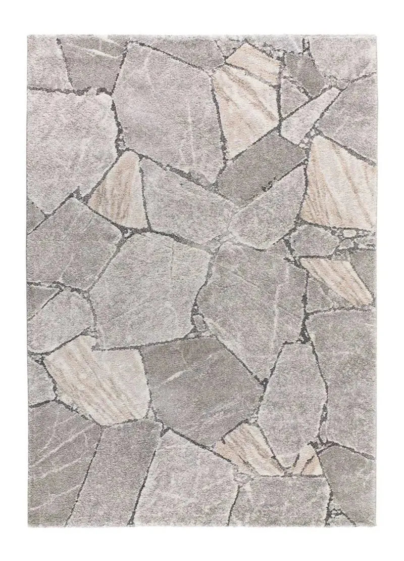 Alfombra shaggy efecto mármol Kivet 9055 Gris
