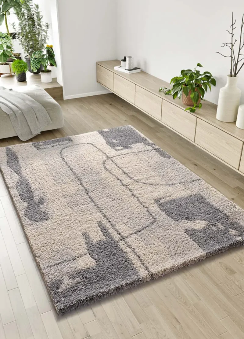 Alfombra shaggy Helia 8812 Plata