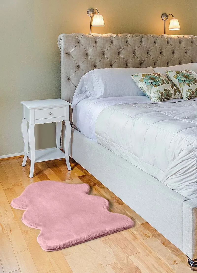 Alfombra lavable forma Fox Liso Rosa