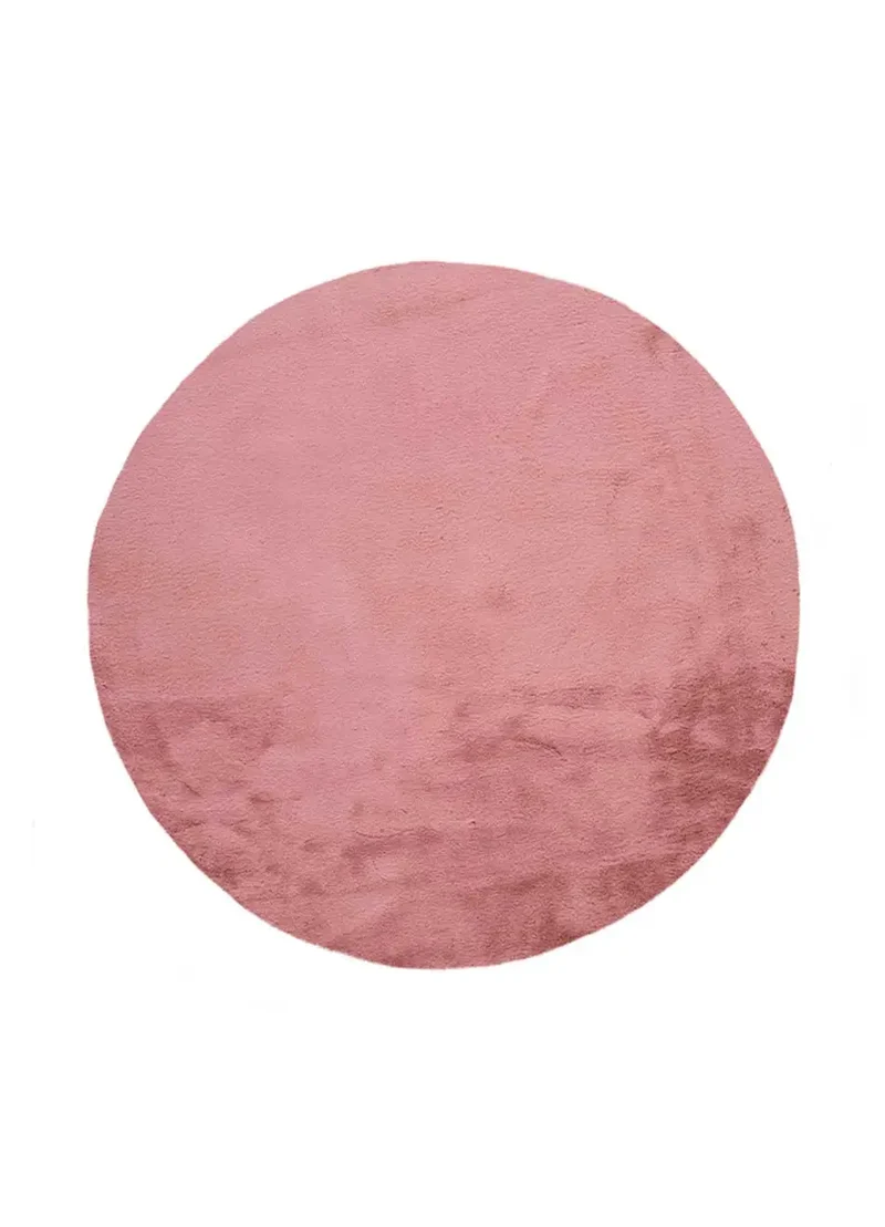 Alfombra lavable redonda Fox Liso Rosa