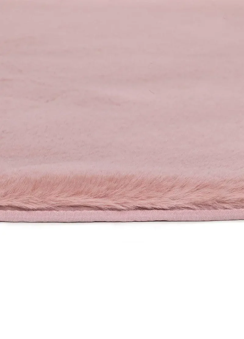 Alfombra lavable redonda Fox Liso Rosa