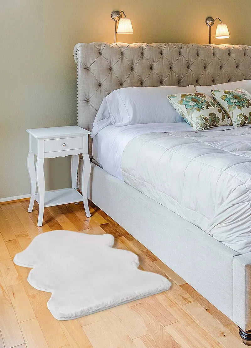 Alfombra lavable forma Fox Liso Blanco