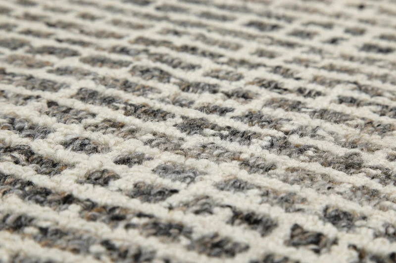 Kurzflor Teppich Rund Grau Braun meliert "Hamptons FOURTEEN" WECONhome