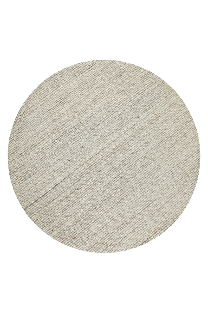 Kurzflor Teppich Rund Greige meliert "Hamptons FOURTEEN" WECONhome