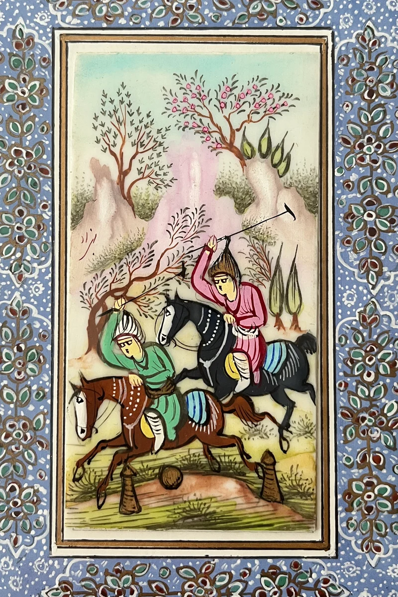 Handgezeichnete Miniatur im Khatam-Rahmen