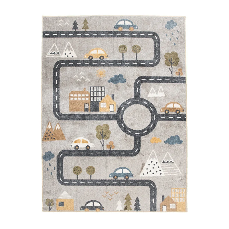 Waschbarer Kinderteppich - Ravi Road Bunt