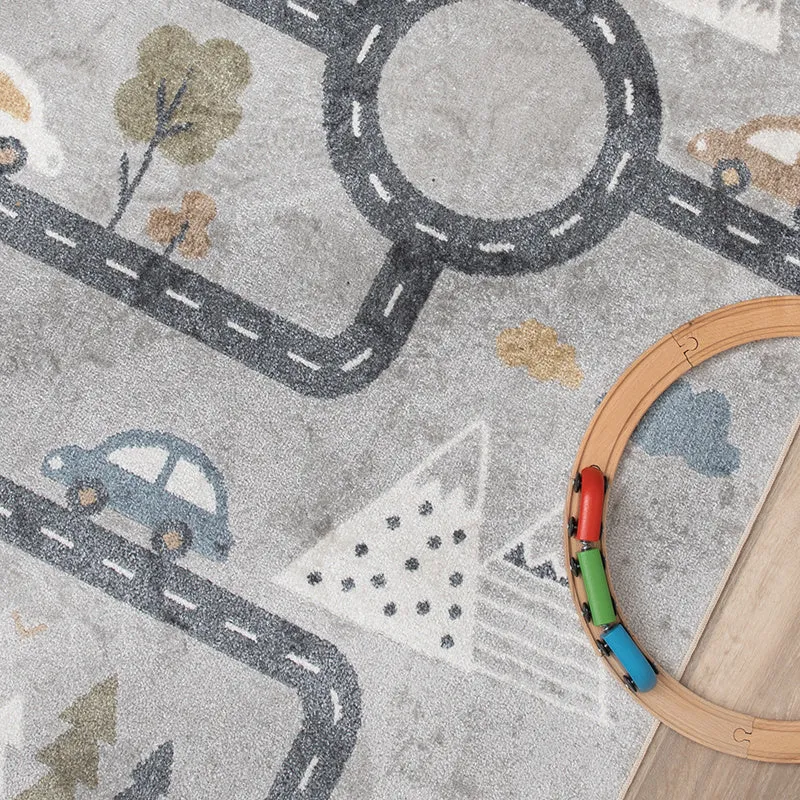 Waschbarer Kinderteppich - Ravi Road Bunt