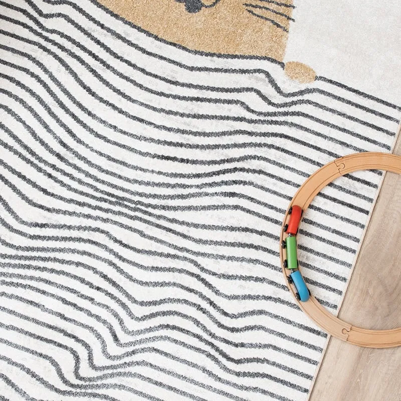 Waschbarer Kinderteppich - Ravi Cat Bunt